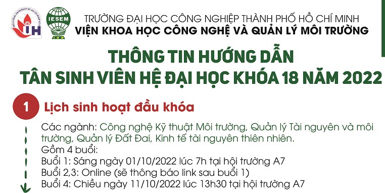 Thông tin hướng dẫn Tân sinh viên Khóa 18