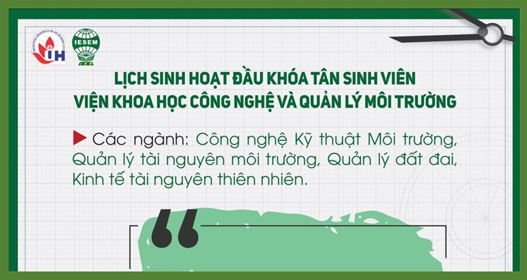 Lịch sinh hoạt đầu khóa Tân sinh viên K18 - IESEM